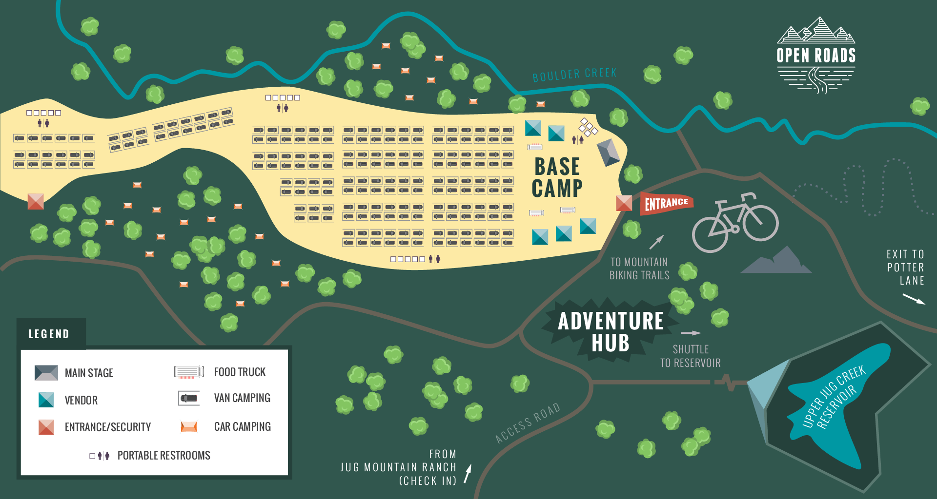 Open Roads Van Life Festival layout map